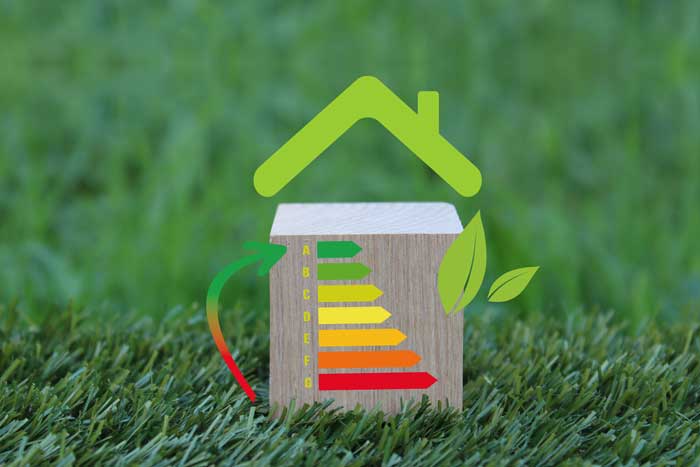 Cube symbolisant une maison avec diagnostic DPE